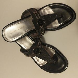 Marc Fisher Black Sparkle Sandals